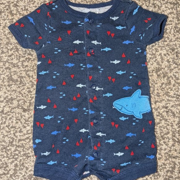 Carter's Child of Mine Shark romper, Newborn - Picture 1 of 3